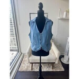 Forever 21 Denim Zip Front Sleeveless Tank Size 1X